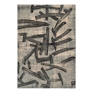 8 X 11 Abstract Gray White Washable Area Rug Eco Friendly Stain Resistant Pet Fiber