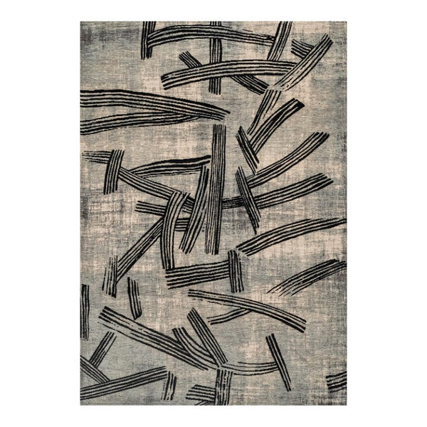 8 X 11 Abstract Gray White Washable Area Rug Eco Friendly Stain Resistant Pet Fiber