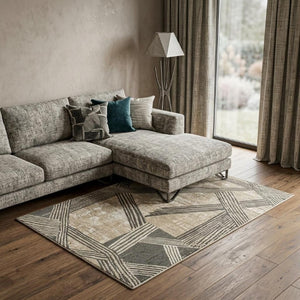 7x9 Abstract Tan Area Rug Stain Resistant Washable Eco Friendly Pet Fiber