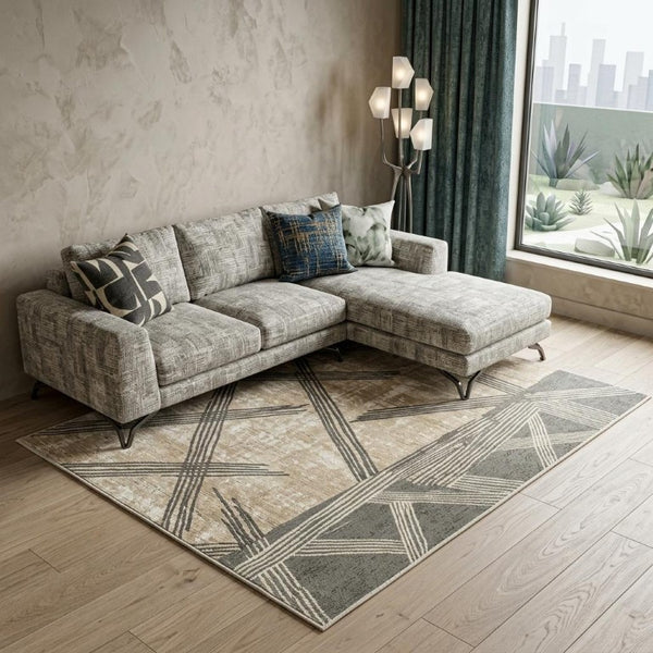 9 X 13 Abstract Area Rug Stain Resistant Recycled Pet Fibers Uv Protected Indoor