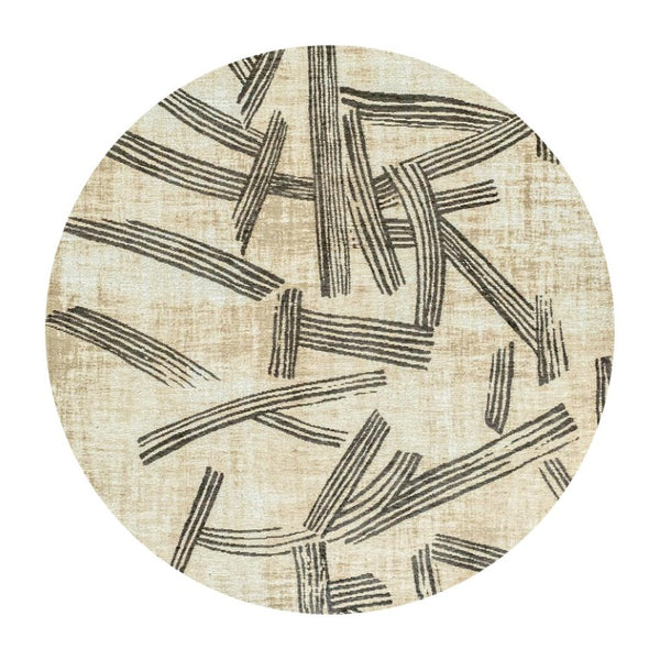 5 Ft Round Abstract Area Rug Stain Resistant Eco Friendly Pet Fiber Washable Accent