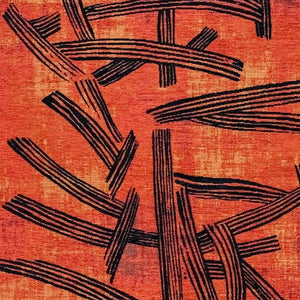 8 X 11 Abstract Red White Washable Area Rug Stain Resistant Eco Recycled Fibers