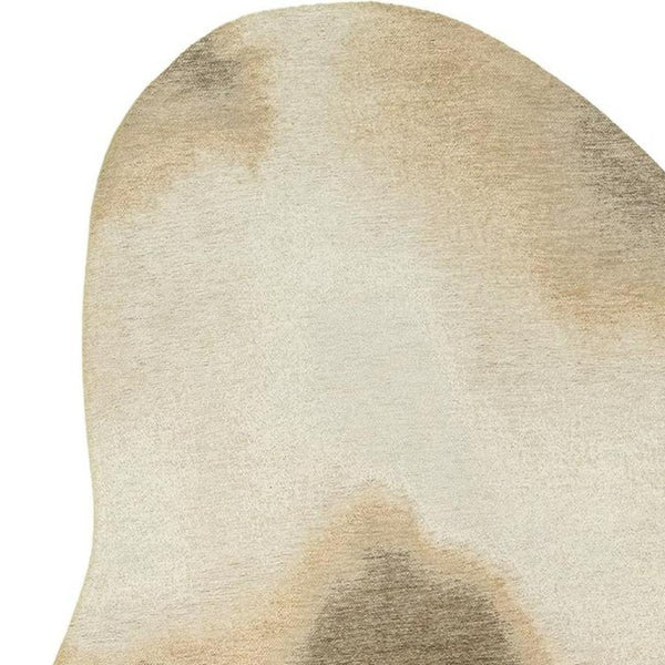 8x11 Abstract Tan Washable Area Rug Eco Friendly Pet Fiber Stain Resistant Indoor