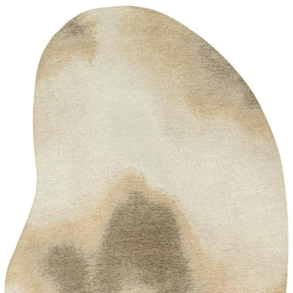 8x11 Abstract Tan Washable Area Rug Eco Friendly Pet Fiber Stain Resistant Indoor