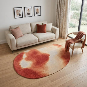 6 X 8 Abstract Red White Indoor Rug Stain Resistant Recycled Pet Fiber Washable