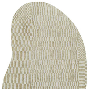 HomeRoots 8x11 Abstract Tan Area Rug Stain Resistant Eco Friendly Pet Fiber Washable 738294