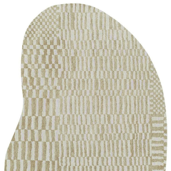 HomeRoots 8x11 Abstract Tan Area Rug Stain Resistant Eco Friendly Pet Fiber Washable 738294
