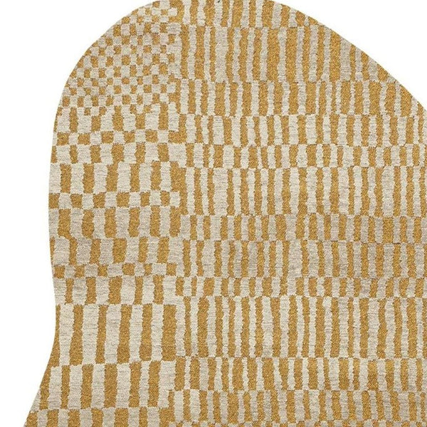 HomeRoots 6 X 8 Abstract Tan Area Rug Stain Resistant Washable Recycled Pet Fibers Indoor 738295