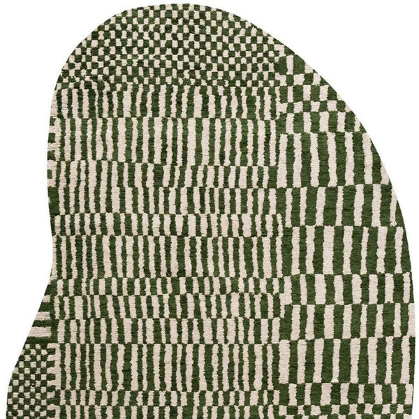 8 X 11 Abstract Green White Indoor Rug Stain Resistant Recycled Pet Eco Fiber
