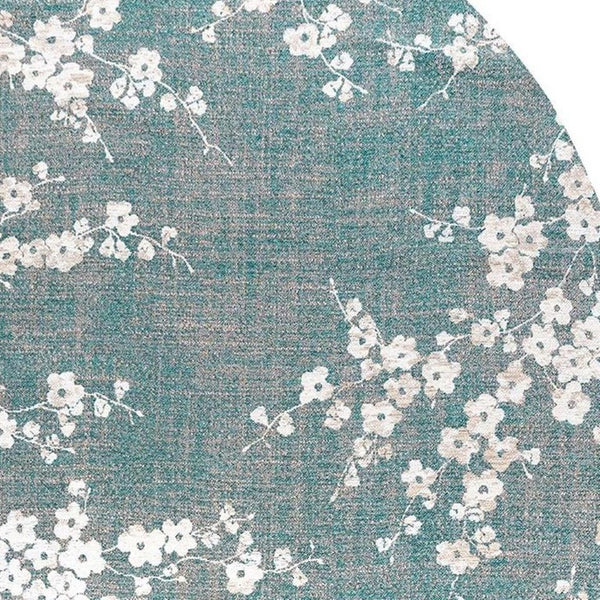 HomeRoots 6 X 8 Oriental Area Rug in Blue Washable Stain Resistant Eco Friendly Pet Fiber 738301