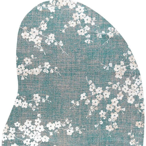 6 X 8 Oriental Area Rug in Blue Washable Stain Resistant Eco Friendly Pet Fiber