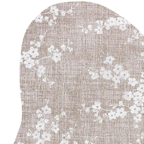 HomeRoots Oriental Gray White Area Rug Washable Uv Protected Stain Resistant Eco Friendly Pet Fiber 6' x 8' 738307