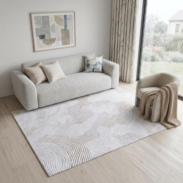 6 X 8 Abstract Gray White Indoor Rug Stain Resistant Recycled Pet Eco Fiber