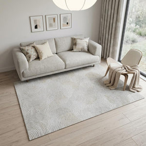 6x8 Abstract Tan Washable Area Rug Stain Resistant Eco Friendly Pet Safe Indoor