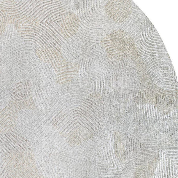HomeRoots 6x8 Abstract Tan Washable Area Rug Stain Resistant Eco Friendly Pet Safe Indoor 738313
