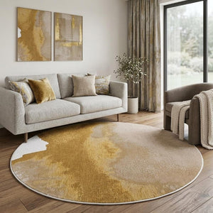 10 Foot Abstract Round Rug Stain Resistant Eco Friendly Pet Fiber Uv Protected