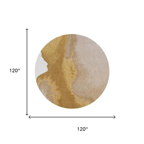 10 Foot Abstract Round Rug Stain Resistant Eco Friendly Pet Fiber Uv Protected