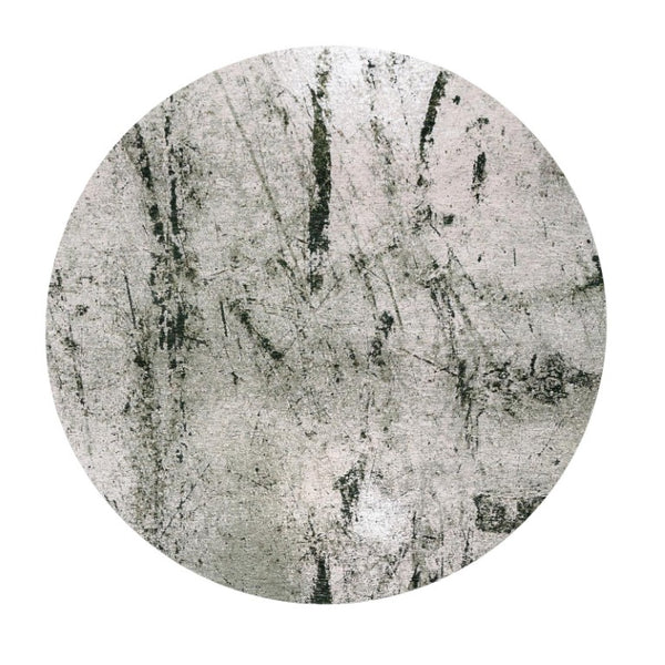 10 Ft Round Abstract Indoor Rug in Green Recycled Pet Fiber Stain Resistant Washable