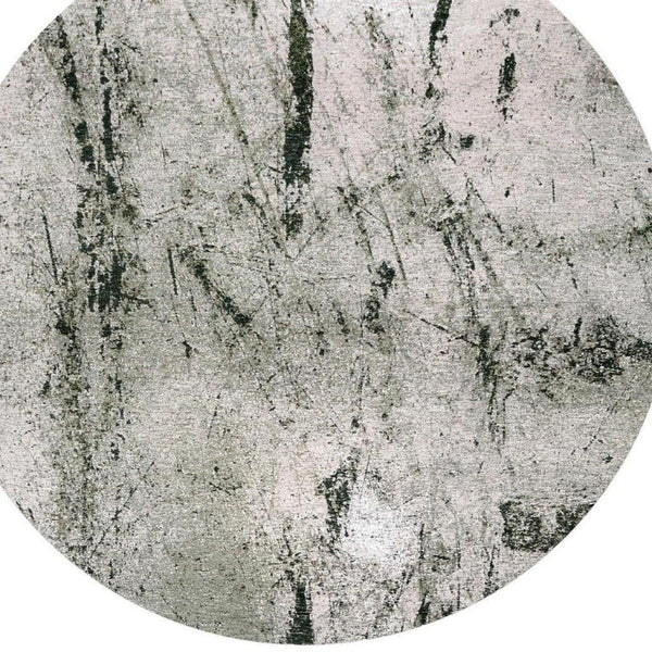 10 Ft Round Abstract Indoor Rug in Green Recycled Pet Fiber Stain Resistant Washable