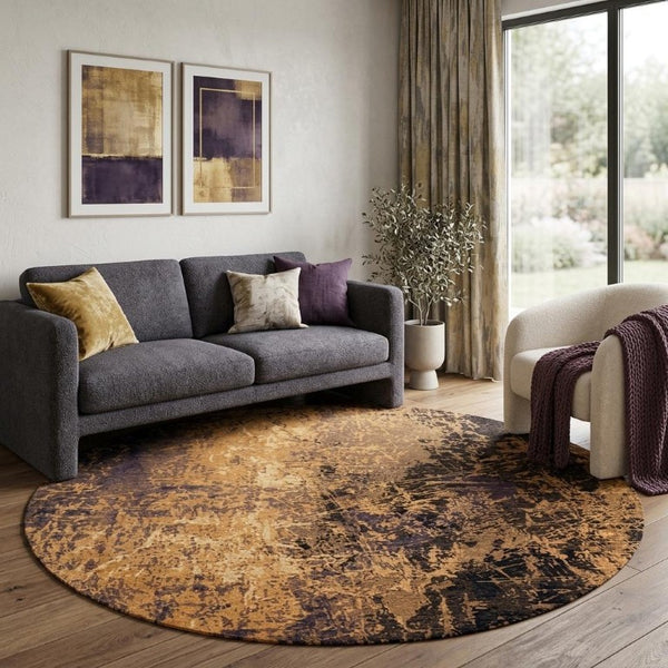 10 Foot Abstract Round Rug Washable Eco Pet Fiber Stain Resistant Uv Safe