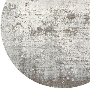 10 Foot Abstract Round Rug in Gray White Recycled Pet Fibers Stain Resistant