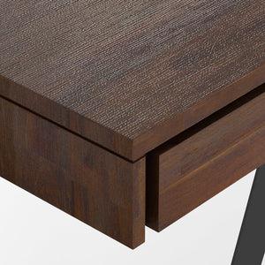 English Elm Lowry Large Industrial Desk - Distressed Charcoal Brown, Solid Hardwood, Ample Workspace & Storage B136P158881