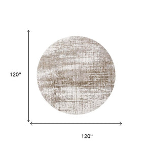 10 Ft Abstract Round Rug Stain Resistant Recycled Pet Fiber Washable Uv Protected
