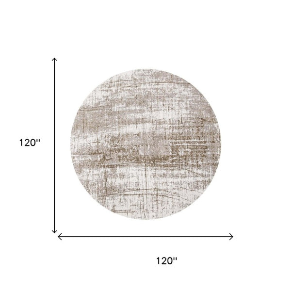 10 Ft Abstract Round Rug Stain Resistant Recycled Pet Fiber Washable Uv Protected