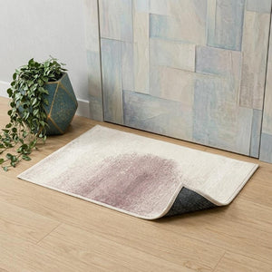 Abstract Purple White Washable Area Rug Uv Protected Eco Pet Fiber Stain Resistant Indoor