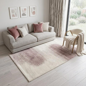 Abstract Purple White Washable Area Rug Uv Protected Eco Pet Fiber Stain Resistant Indoor