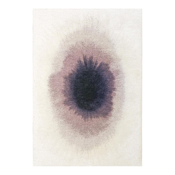 Abstract Purple White Washable Area Rug Uv Protected Eco Pet Fiber Stain Resistant Indoor