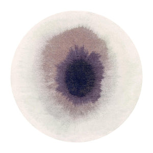 HomeRoots 5 Foot Abstract Round Rug in Purple Recycled Pet Fiber Stain Resistant Indoor 738350