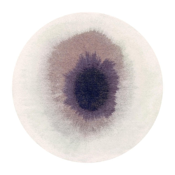 HomeRoots 5 Foot Abstract Round Rug in Purple Recycled Pet Fiber Stain Resistant Indoor 738350