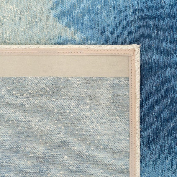 3 X 5 Abstract Blue White Indoor Rug Washable Eco Pet Fiber Stain Resistant