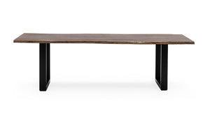 VIG Furniture Taylor 79" Live Edge Acacia Dining Table With Black U-Frame Legs, Rustic Grain, Seats 6 Elegantly VGEDPRO220001