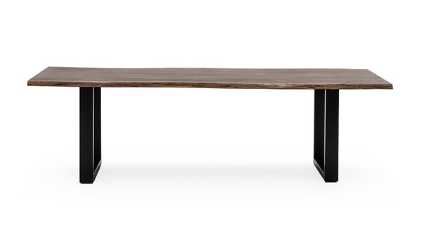 VIG Furniture Taylor 79" Live Edge Acacia Dining Table With Black U-Frame Legs, Rustic Grain, Seats 6 Elegantly VGEDPRO220001