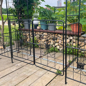 English Elm Garden Arch Arbor Trellis With Gate - Durable Metal Design For Climbing Plants, Weddings & Patios W840P321539