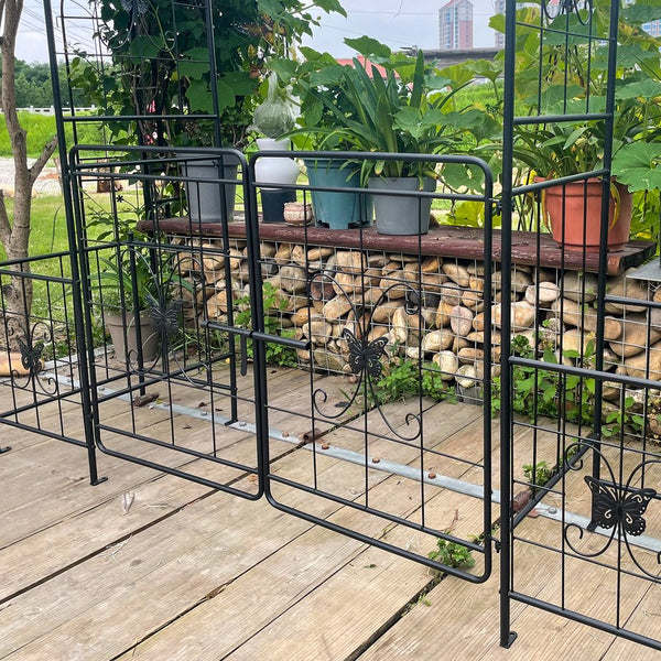 English Elm Garden Arch Arbor Trellis With Gate - Durable Metal Design For Climbing Plants, Weddings & Patios W840P321539