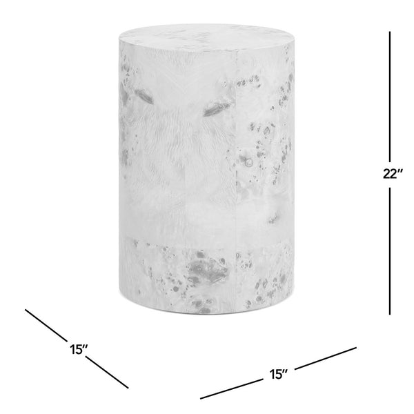 English Elm Jennifer Taylor Home - Nebula 22" Accent Pillar Side Table In Medium Brown Walnut Burl - Modern, Versatile & Stylish Decor B2719P292912