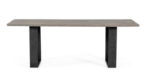 VIG Furniture Murphy Rustic Grey Aged Oak Dining Table With Black U‑Steel Legs — Seats 6, Eco-Friendly, Durable VGEDLU322014