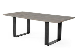 VIG Furniture Murphy Rustic Grey Aged Oak Dining Table With Black U‑Steel Legs — Seats 6, Eco-Friendly, Durable VGEDLU322014
