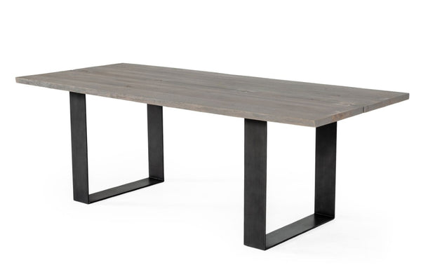 VIG Furniture Murphy Rustic Grey Aged Oak Dining Table With Black U‑Steel Legs — Seats 6, Eco-Friendly, Durable VGEDLU322014