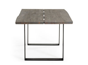 VIG Furniture Murphy Rustic Grey Aged Oak Dining Table With Black U‑Steel Legs — Seats 6, Eco-Friendly, Durable VGEDLU322014