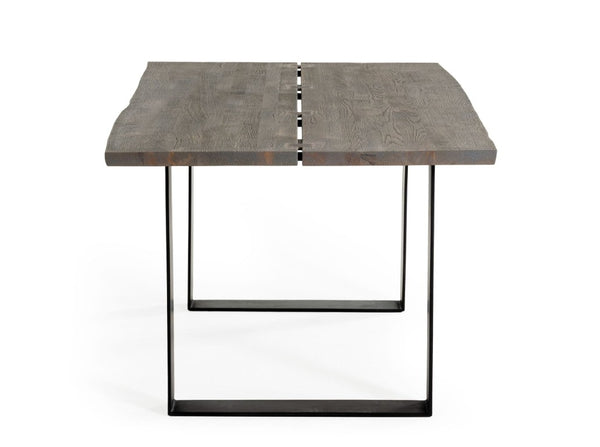 VIG Furniture Murphy Rustic Grey Aged Oak Dining Table With Black U‑Steel Legs — Seats 6, Eco-Friendly, Durable VGEDLU322014