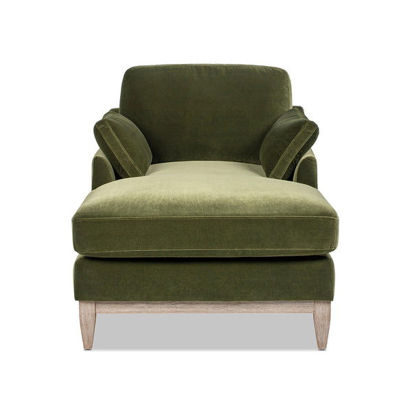 English Elm Jennifer Taylor Home - Pasadena Modern Farmhouse Chaise Lounge Chair In Olive Green – Eco-Friendly Velvet Comfort & Style B2719P265597