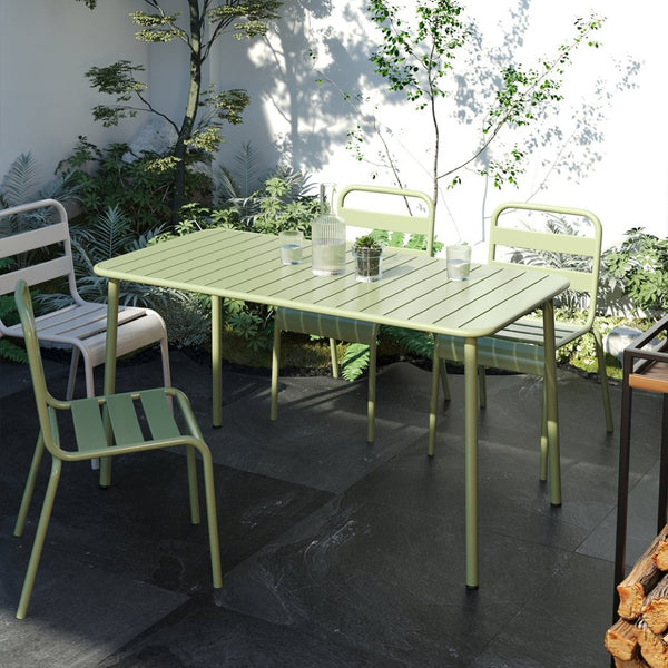 English Elm Sella Long Table In Frosty Green - Compact Outdoor Dining & Leisure Table For Balconies & Patios W3318P308295-GIGA