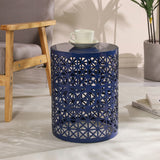 Christopher Knight Home® Modern Iron Solar Side Table with Unique Flower Pattern Light, Patio & Garden Decor, 16.5 x 12.5 x 12.5