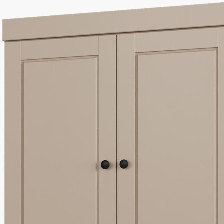 HomeRoots 32 Inch Solid Wood Linen Cabinet Freestanding Storage Organizer for Bathroom or Hallway 738612