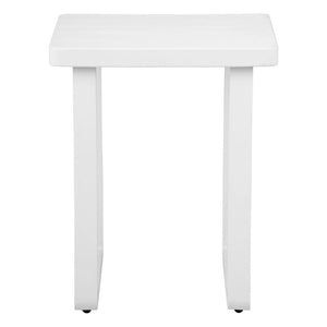 HomeRoots 24 Inch Aluminum Square Outdoor End Table with Sled Base for Patio Accent Use 738631