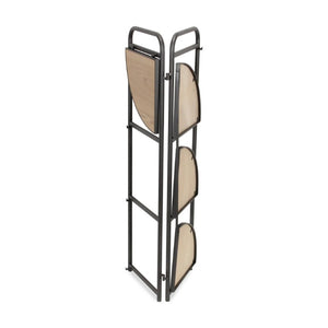 47 Inch Rustic Wood and Metal Four Tier Corner Bookcase for Stylish Home Organization